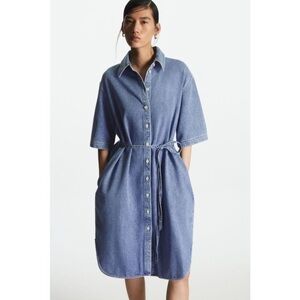 COS Blue Midi Denim Shirt Dress